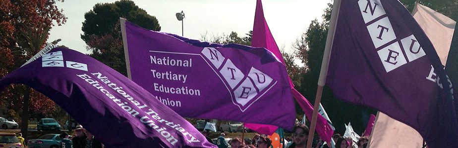 NTEU protest banner