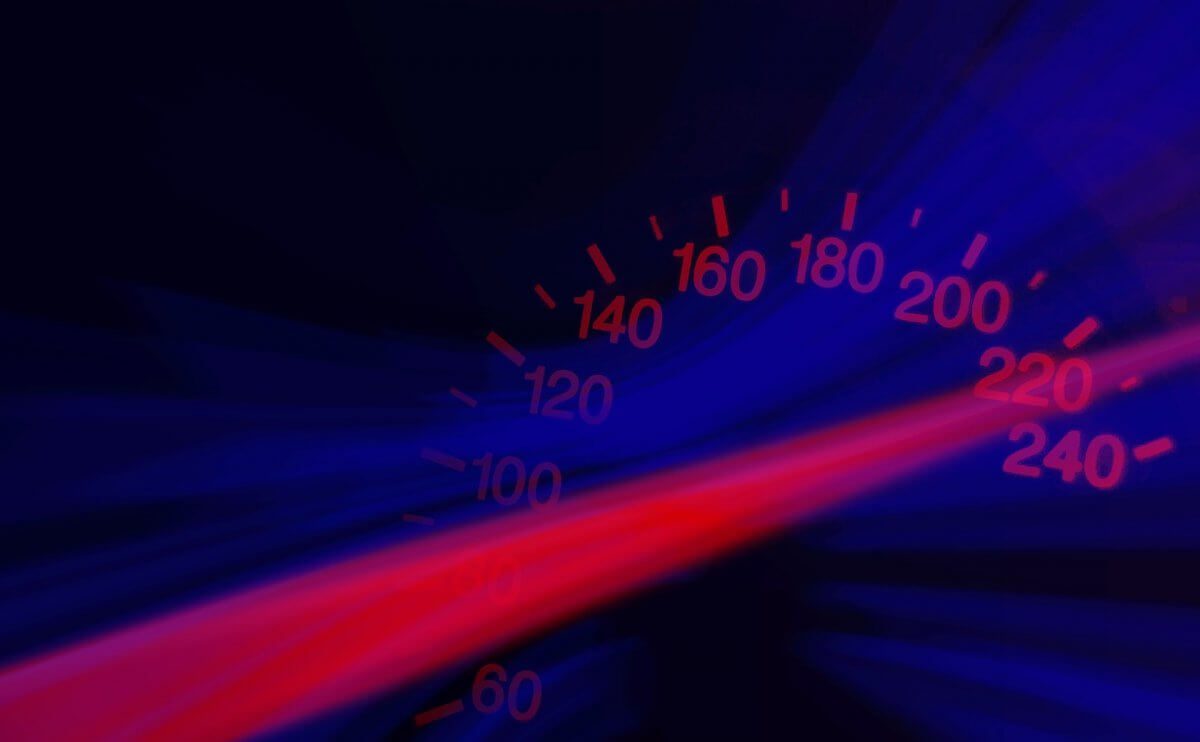 A close up of a speedometer.