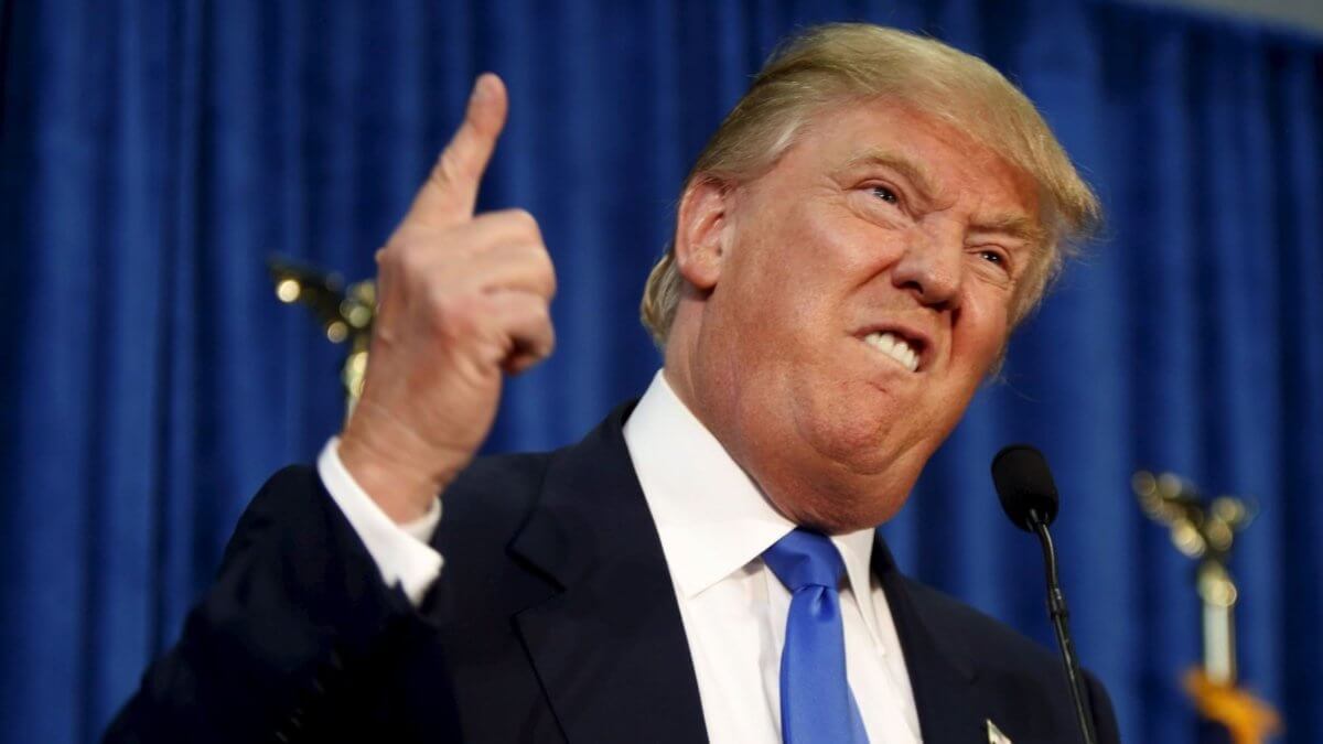 Trump looking angry