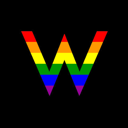 Woroni logo with rainbow W