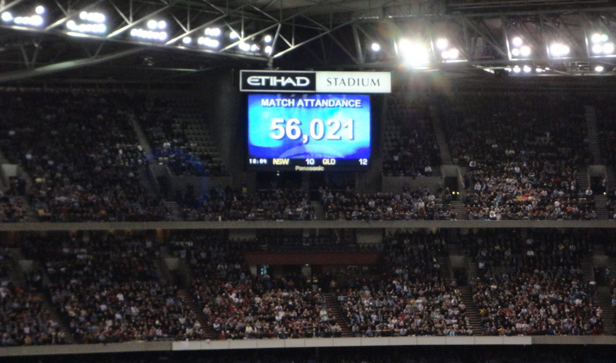 Crowd figure during game 1 of the 2012 Series held in Melbourne.
