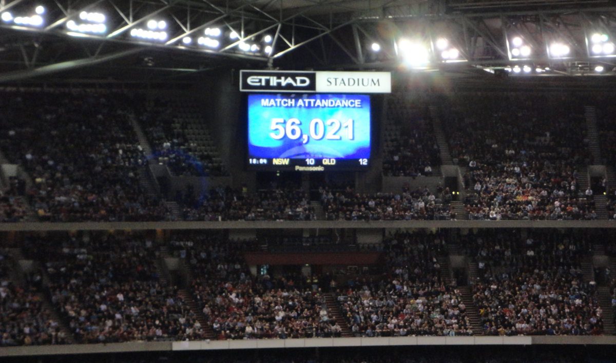 Crowd figure during game 1 of the 2012 Series held in Melbourne.