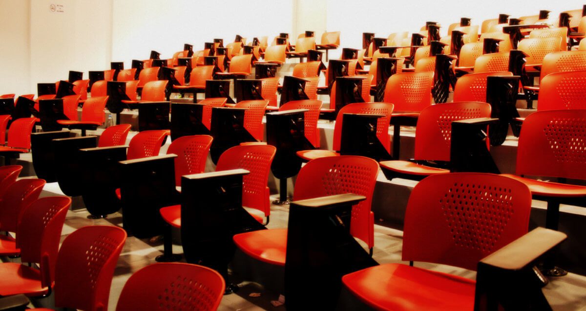 empty seats in a lecture hall