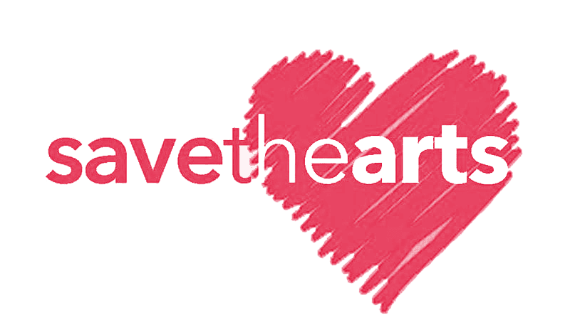 Save the arts campaign logo - red