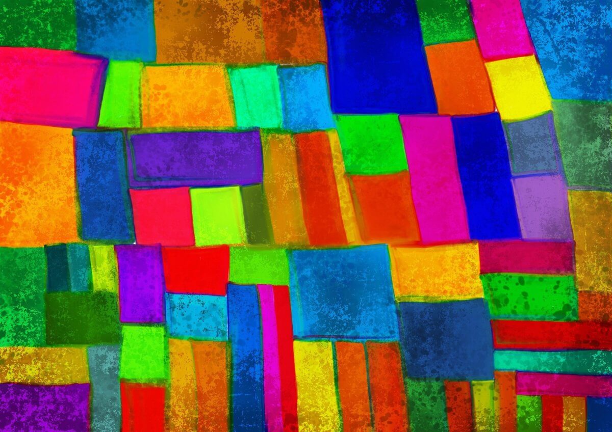 A canvas mosiac of vibrant colours
