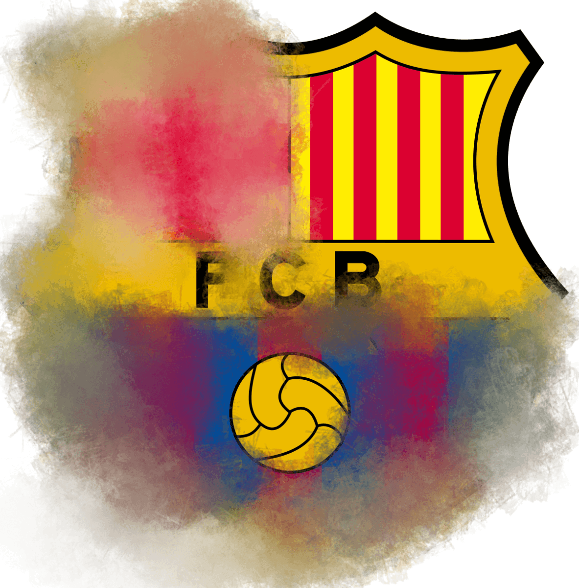 Blurred Photograph of the Barcelona Football club logo