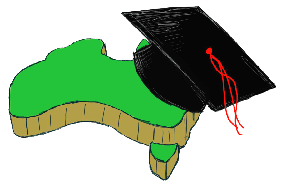 A graduation hat on Australia