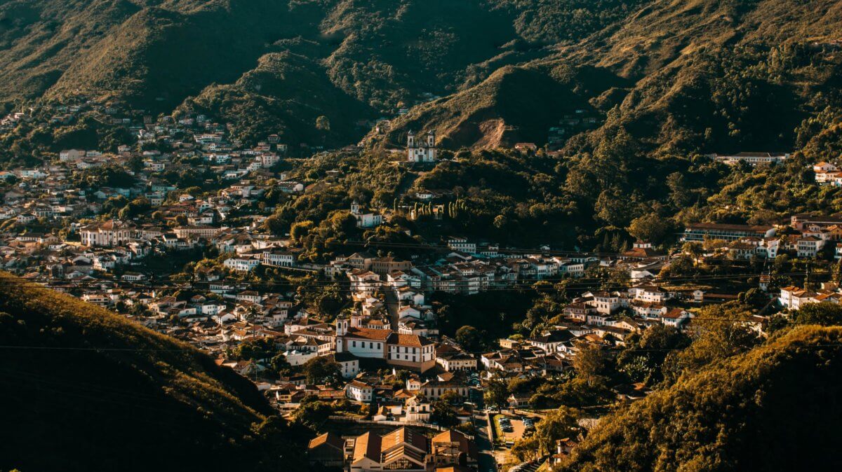 Aerial view of Ouro Preto, Brazil