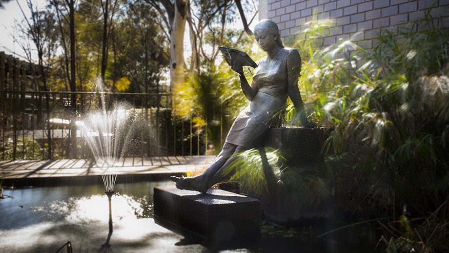 Statue at ANU Chancelry