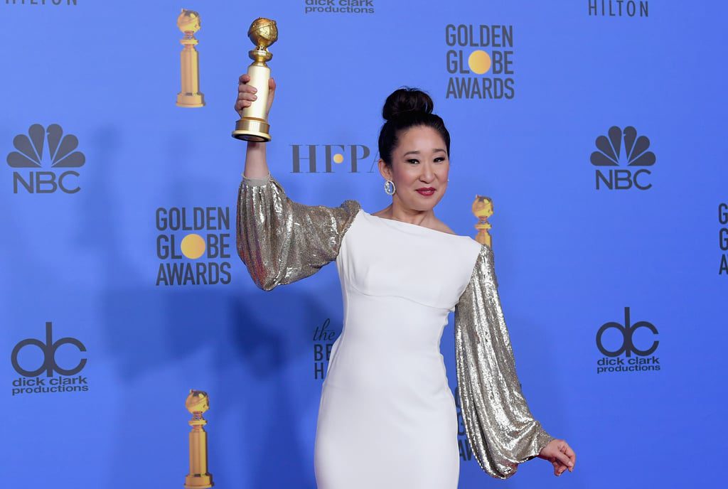 Sandra Oh with Golden Globe