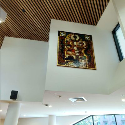 A Picture of a painting in Bruce Hall Dining Hall