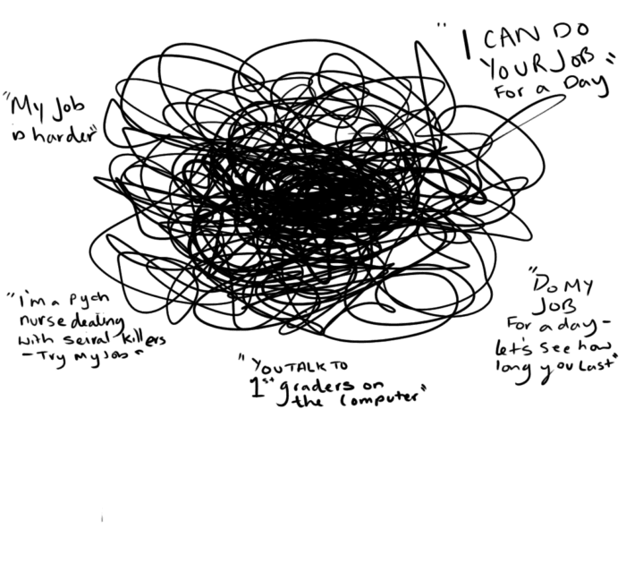Illustration of a black scribble by Beth O'Sullivan